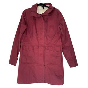 Patagonia Torrentshell City Rain Coat M Burgundy Hood Zip Trench Jacket Gorpcore